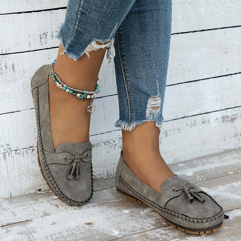 Reagan | Women's Loafers with Cushioned Insole & Bow Accent | Stylish Slip-On Flats for All-Day Comfort