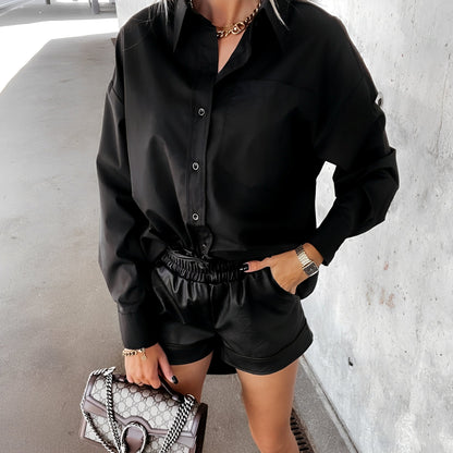Riley Collection | Women's Blouse with Fluttering V-Neck | Long Sleeve Tops for Comfort and Versatile Style