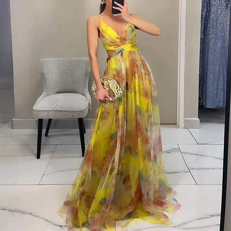 Ruby Collection | Women's Floral Maxi Dress with Adjustable Fit | Effortless Style for Summer Weddings