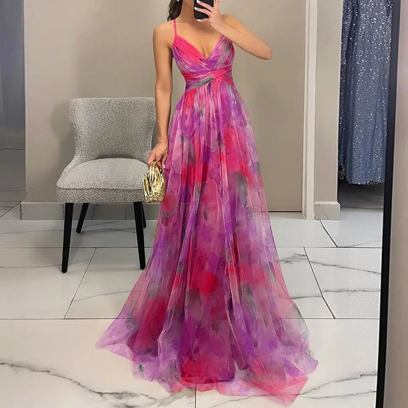 Ruby Collection | Women's Floral Maxi Dress with Adjustable Fit | Effortless Style for Summer Weddings