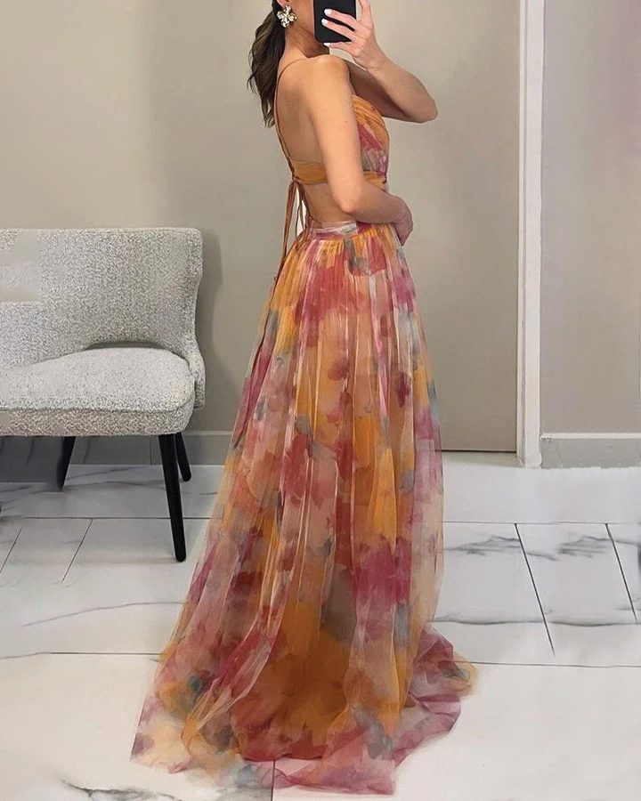 Ruby Collection | Women's Floral Maxi Dress with Adjustable Fit | Effortless Style for Summer Weddings