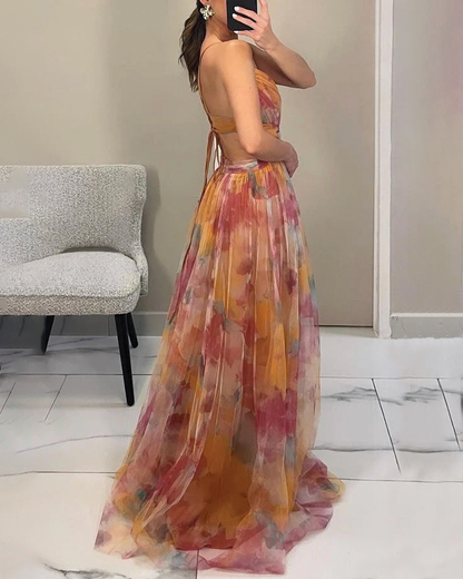 Ruby Collection | Women's Floral Maxi Dress with Adjustable Fit | Effortless Style for Summer Weddings
