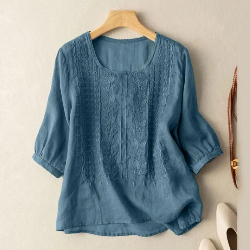 Sonia™ Floral Embroidered Relaxed Blouse for Women 2