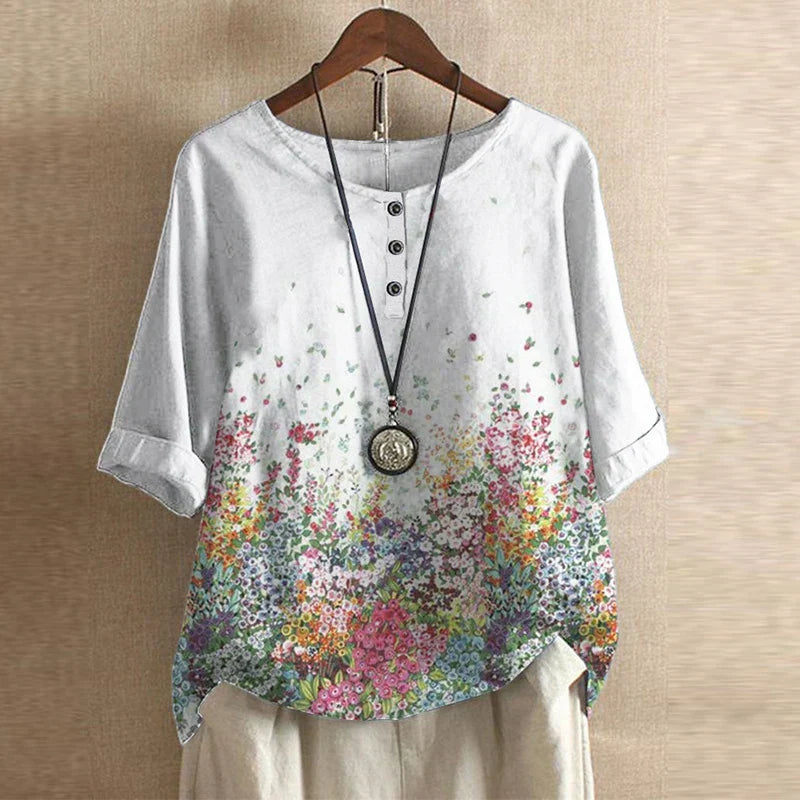 Anya™ Retro-Inspired Floral Blouse — Relaxed Vintage Fit 7