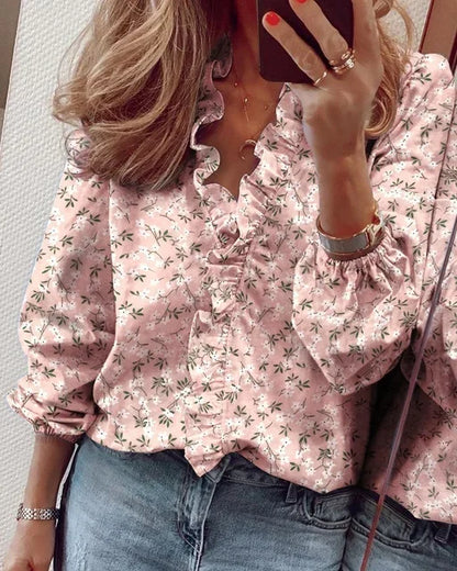 Enola™ Feminine Ruffle Blouse with Balloon Sleeves 5
