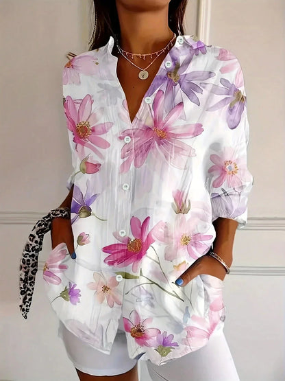 Colorful Print Blouse - Airy Fit Women's Top 4