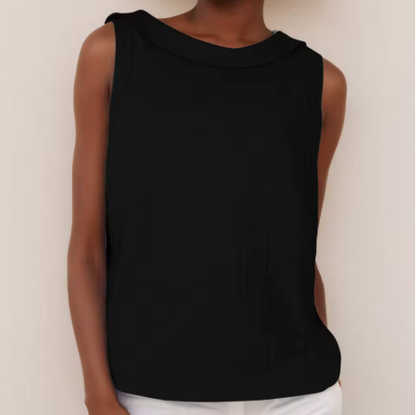 Sleeveless Roll Collar Top — Elegant Summer Essential 8