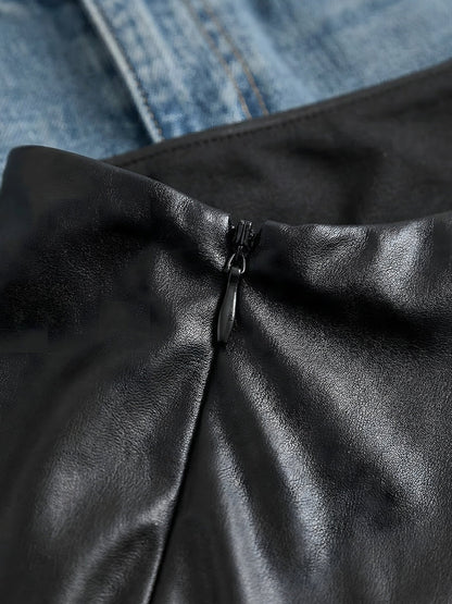 Sculpted Faux Leather Women's Top | One-Shoulder Asymmetrical Design for Confident Going Out Style