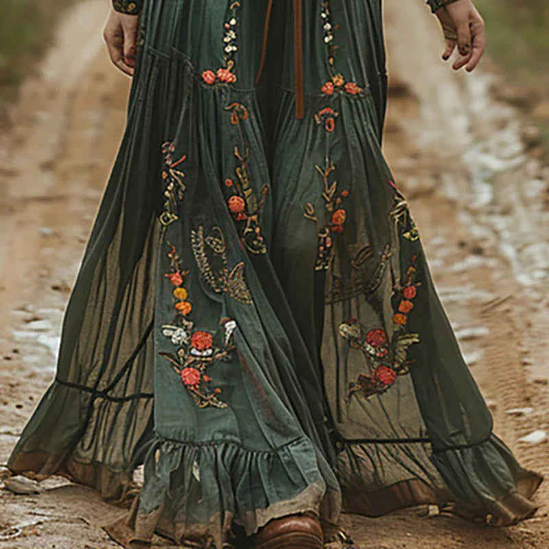 Soleil Collection | Floral Maxi Dress with Long Sleeves | Effortless Elegance for Any Occasion