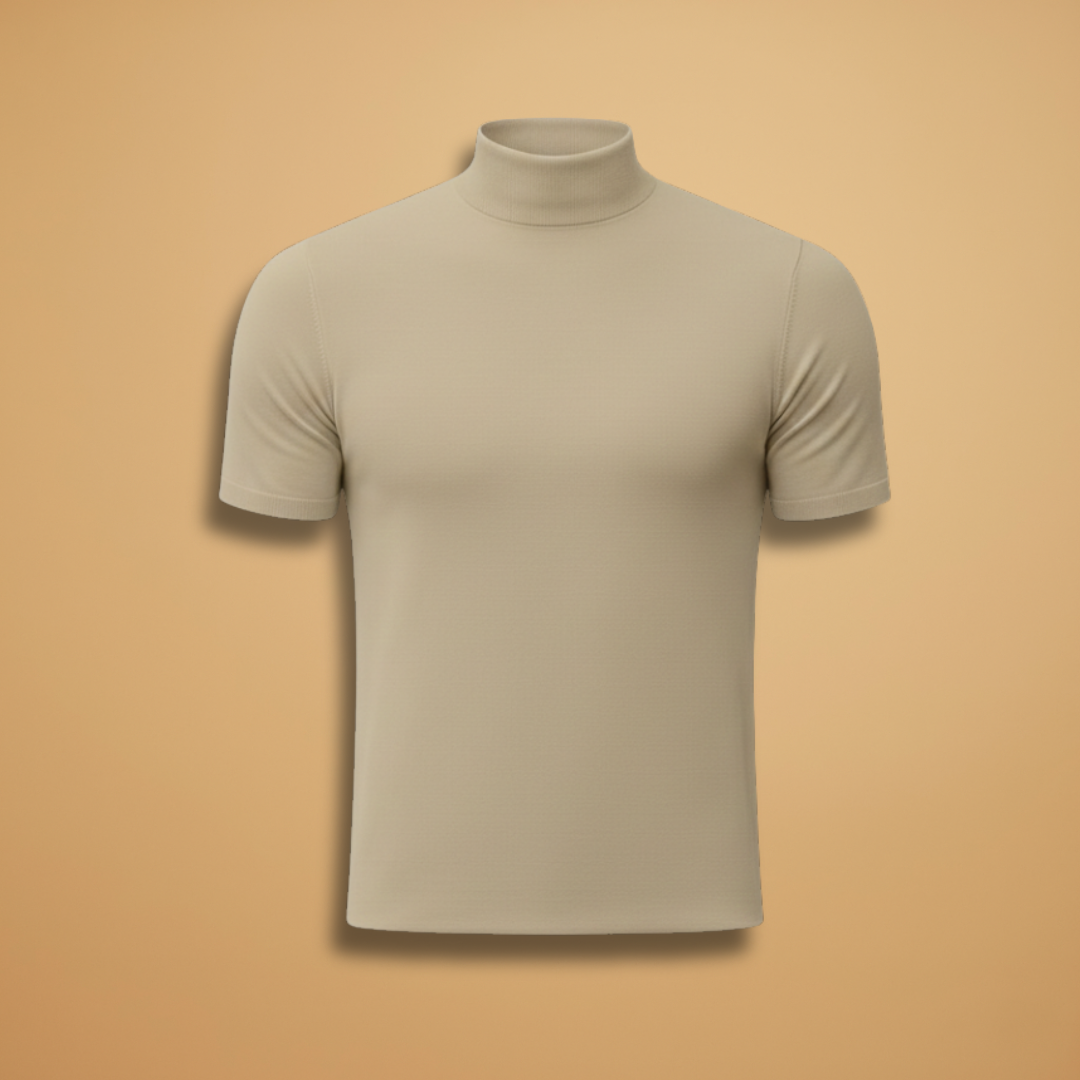 Stylish Men's T Shirt with Fitted Design & Turtleneck Collar | Versatile All-Season Wear