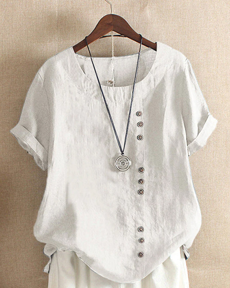 Summer Breeze | Women's Blouse with Button Detail | Lightweight Comfort for Effortless Summer Style