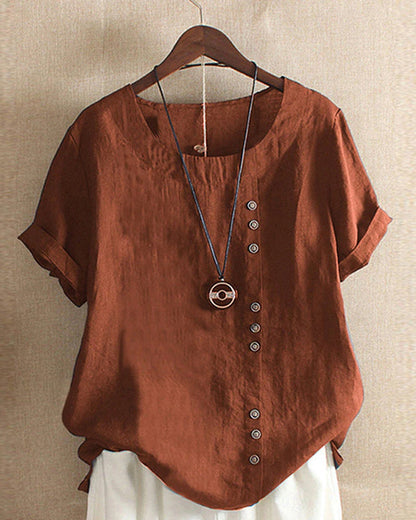 Summer Breeze | Women's Blouse with Button Detail | Lightweight Comfort for Effortless Summer Style