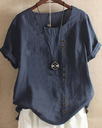 Summer Breeze | Women's Blouse with Button Detail | Lightweight Comfort for Effortless Summer Style
