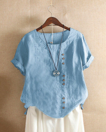 Summer Breeze | Women's Blouse with Button Detail | Lightweight Comfort for Effortless Summer Style