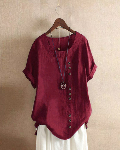 Summer Breeze | Women's Blouse with Button Detail | Lightweight Comfort for Effortless Summer Style