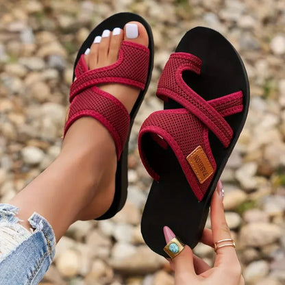 Summer Comfort | Women's Sandals with Orthopedic Support | Stylish Cross Strap Design for Effortless Summer Outfits