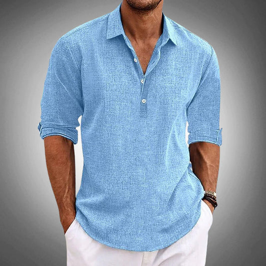 Sunshine Harbor | Men's Casual Shirt with Classic Lapel Collar | Relaxed Fit for Effortless Style