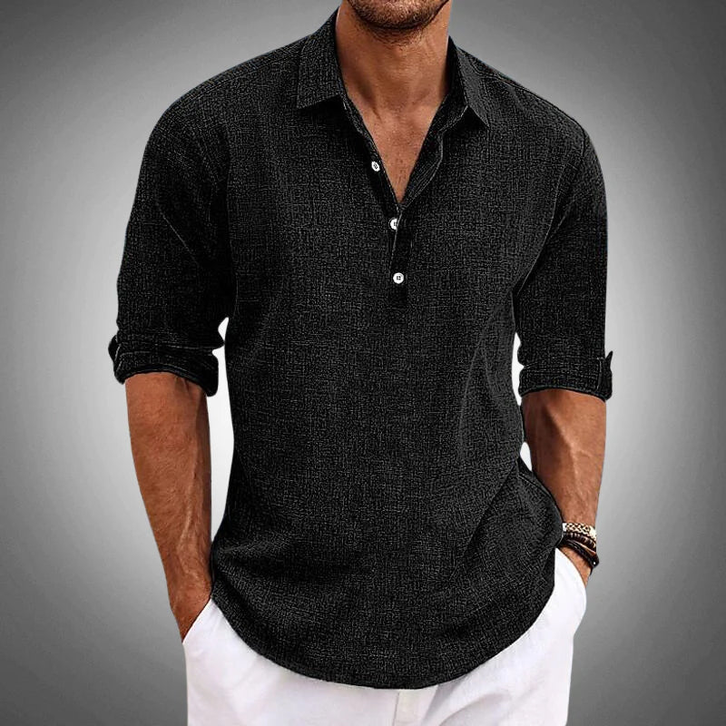 Sunshine Harbor | Men's Casual Shirt with Classic Lapel Collar | Relaxed Fit for Effortless Style
