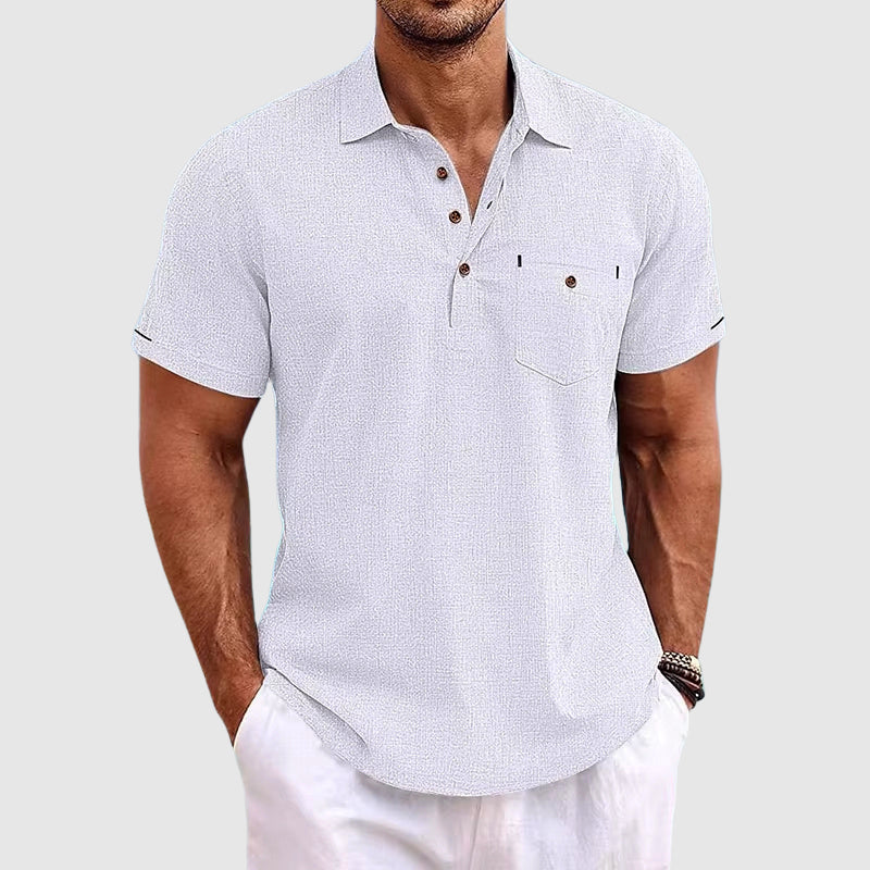 Theodore Willow | Men's Polo Shirt with Breathable Linen Fabric | Casual Comfort for Summer Style