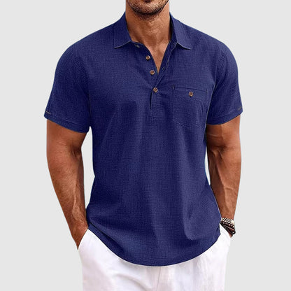 Theodore Willow | Men's Polo Shirt with Breathable Linen Fabric | Casual Comfort for Summer Style