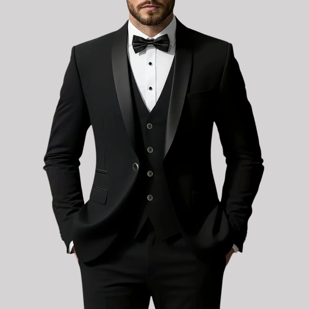 Elegant Men's Suit | Tailored Three-Piece Wedding Suit with Shawl Lapel | Perfect for Summer Weddings