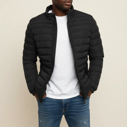 Urban Style | Men's Lightweight Puffer Jacket with Zip-Up Closure | Modern Slim Fit for All-Season Versatility