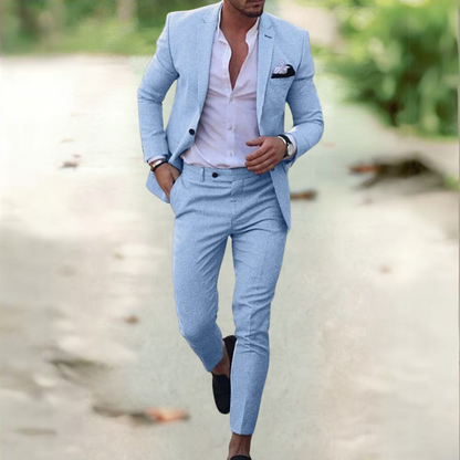Viktor | Men's Linen Suit Set with Tailored Fit | Stylish Jacket & Pants for Professional Elegance