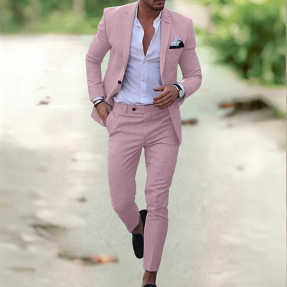 Viktor | Men's Linen Suit Set with Tailored Fit | Stylish Jacket & Pants for Professional Elegance