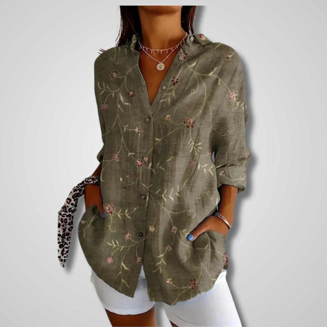 Vintage Charm | Women's Shirt with Lightweight Fabric & Relaxed Fit | Effortless Style for Warm Days