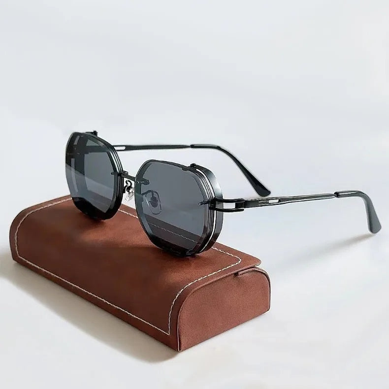 Vintage Steampunk Sunglasses with Polarized Lenses | Durable Aluminum Frame for Ultimate UV Protection