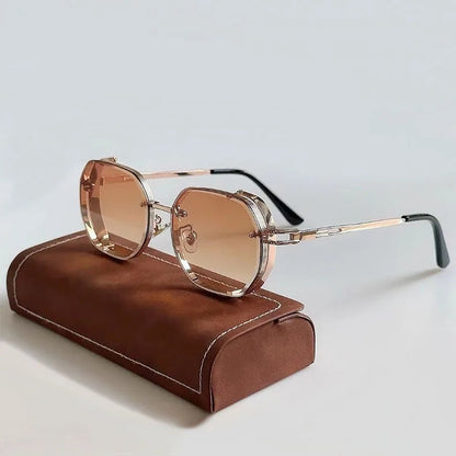 Vintage Steampunk Sunglasses with Polarized Lenses | Durable Aluminum Frame for Ultimate UV Protection