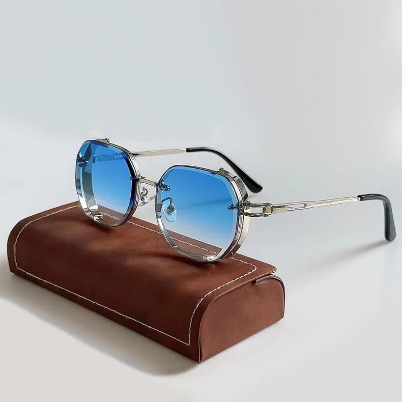 Vintage Steampunk Sunglasses with Polarized Lenses | Durable Aluminum Frame for Ultimate UV Protection