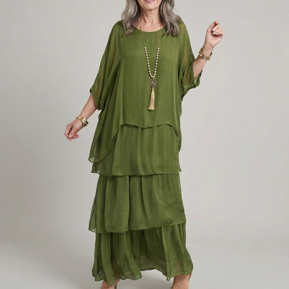 Virelle Modern | Long Sleeve Maxi Dress with Flowing Silhouette | Elegant Design for Effortless Style