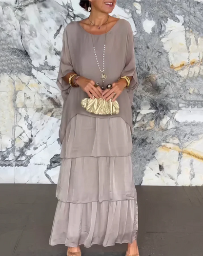 Virelle Modern | Long Sleeve Maxi Dress with Flowing Silhouette | Elegant Design for Effortless Style