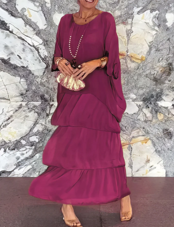 Virelle Modern | Long Sleeve Maxi Dress with Flowing Silhouette | Elegant Design for Effortless Style