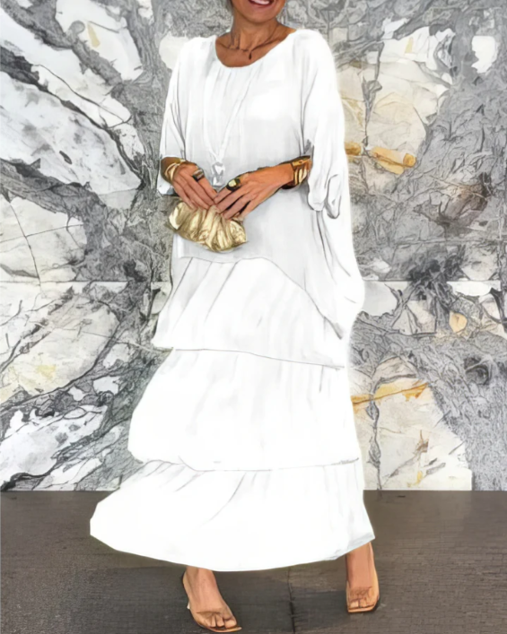 Virelle Modern | Long Sleeve Maxi Dress with Flowing Silhouette | Elegant Design for Effortless Style