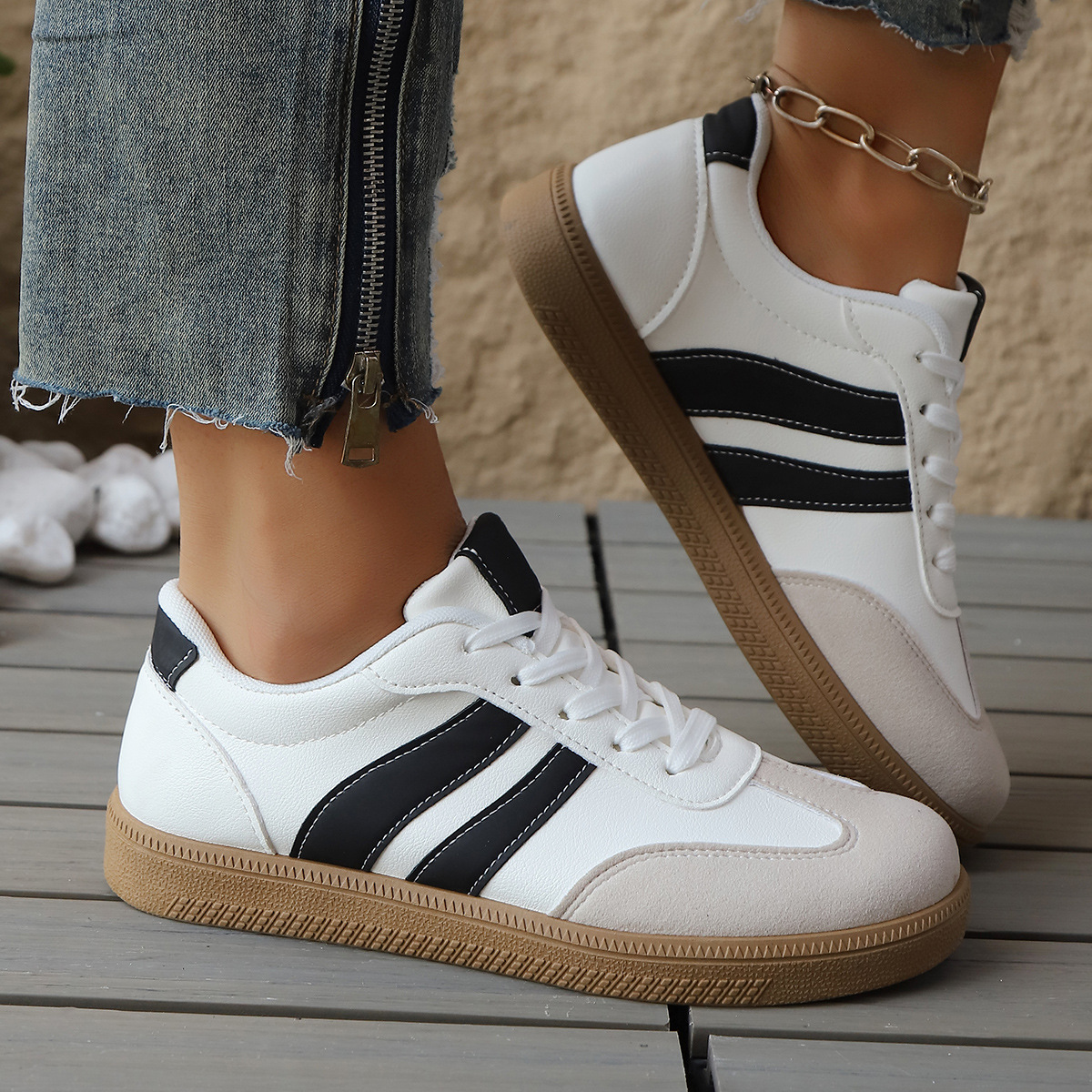 Zippa Retro Sneakers | Lightweight Leather & Suede Design with Cushioned Soles | Street-Ready Comfort