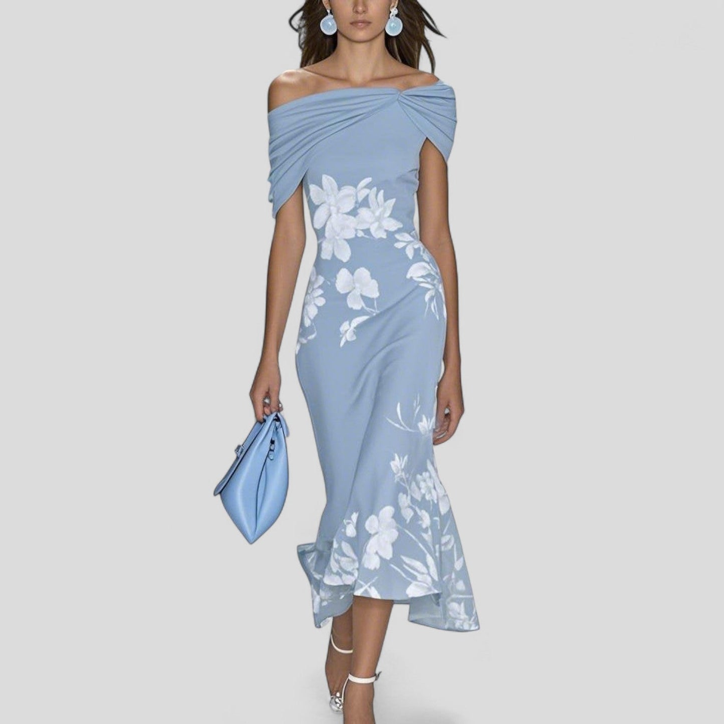 Elegant Midi Dress with Statement Print & Relaxed Silhouette 2