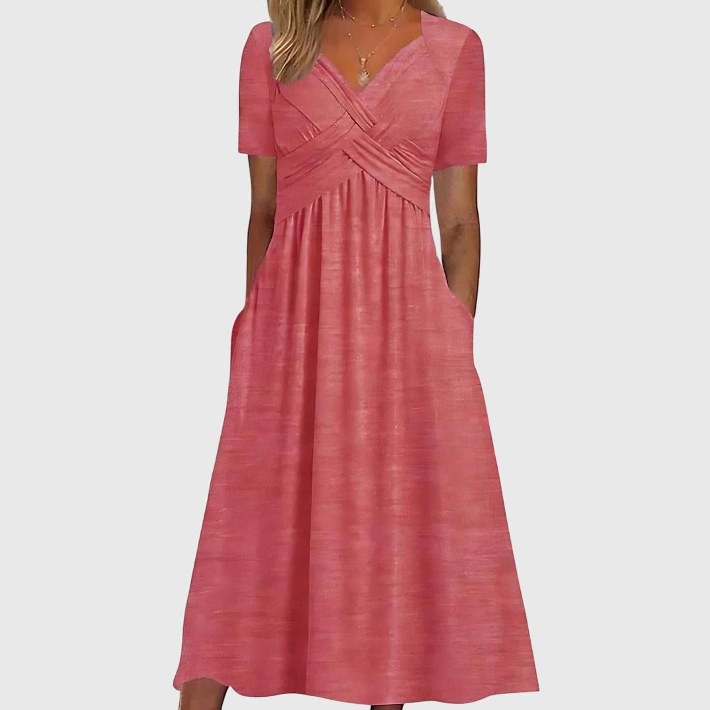 Viola Midi Dress with Tummy Control — A-Line Flattering Fit 3