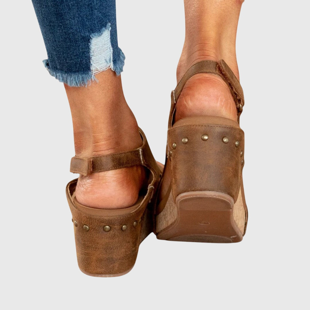 Adela Orthopedic Sandals — Cushioned Wedge with Adjustable Buckle 13
