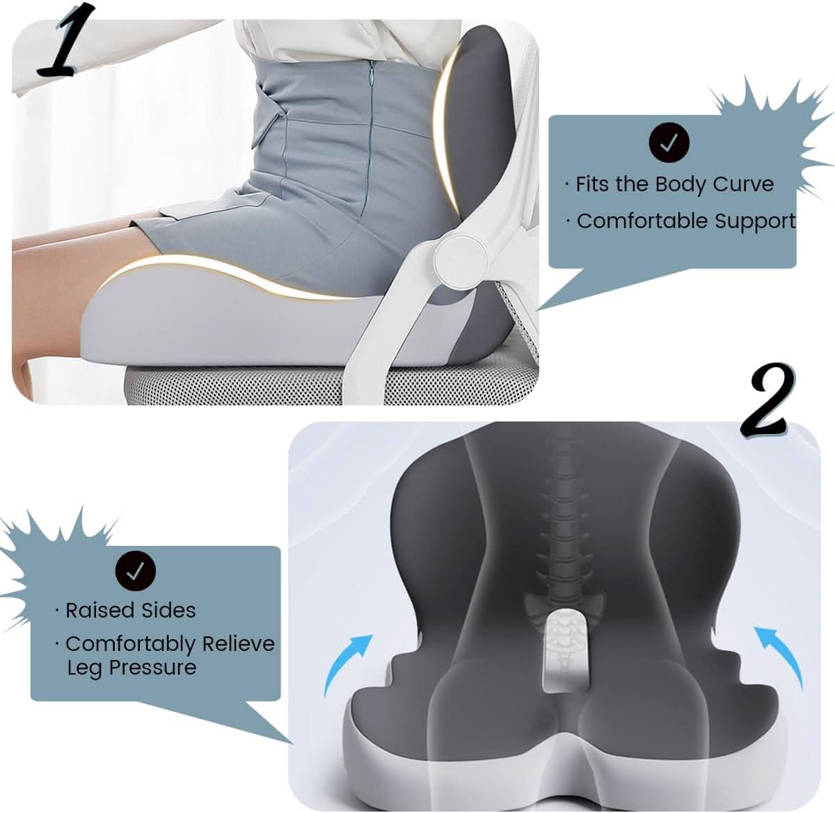 Memory Foam Seat Cushion — Ergonomic Posture Support 4