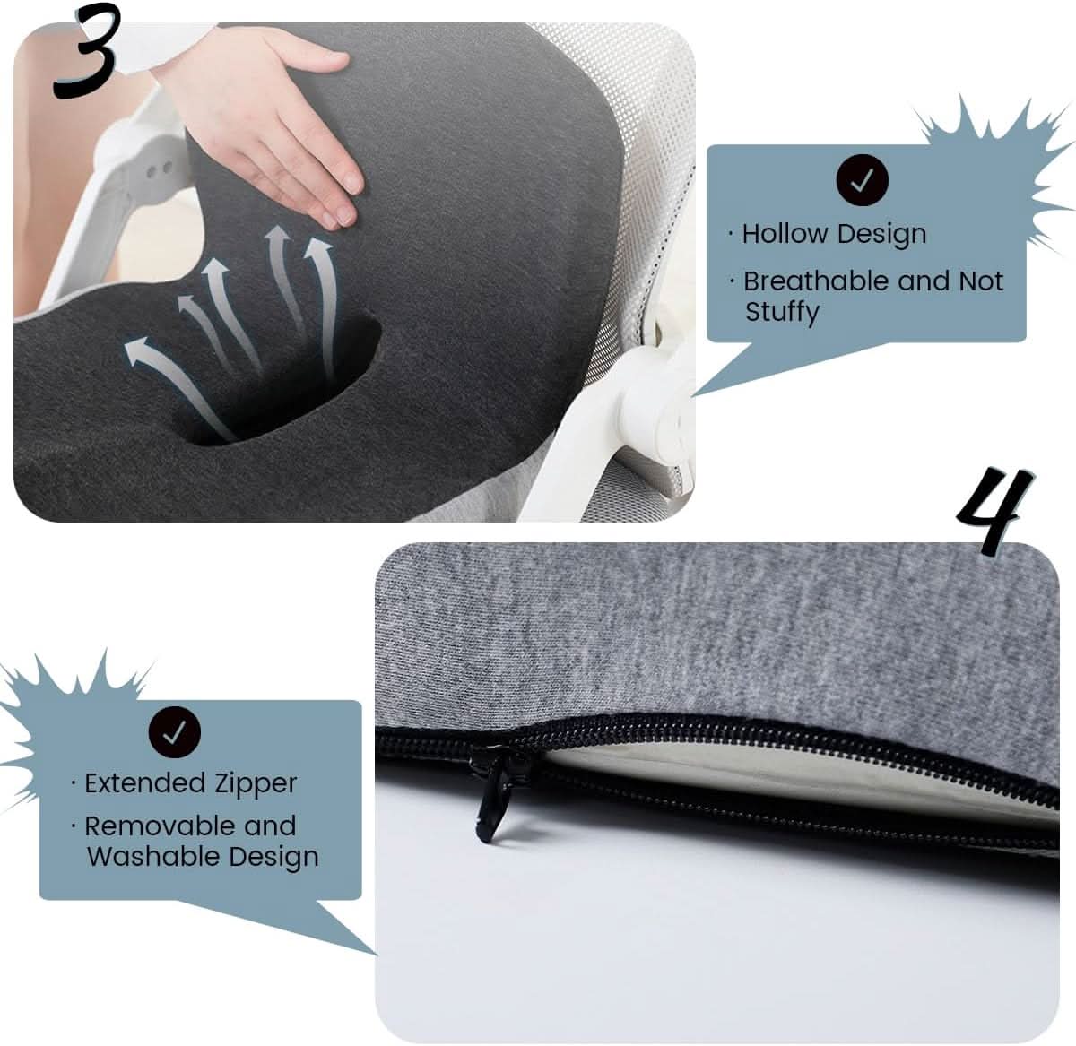 Memory Foam Seat Cushion — Ergonomic Posture Support 5