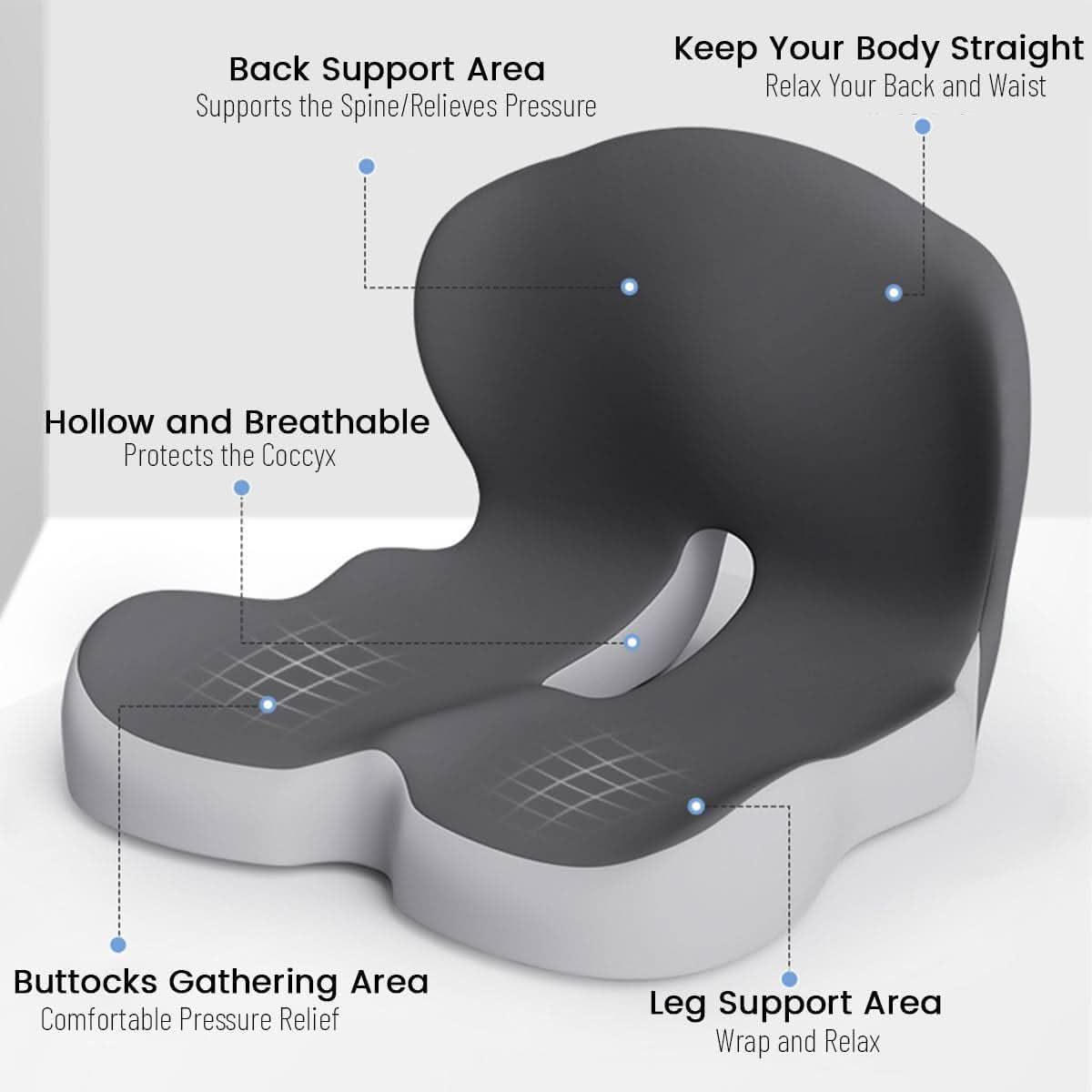 Memory Foam Seat Cushion — Ergonomic Posture Support 6