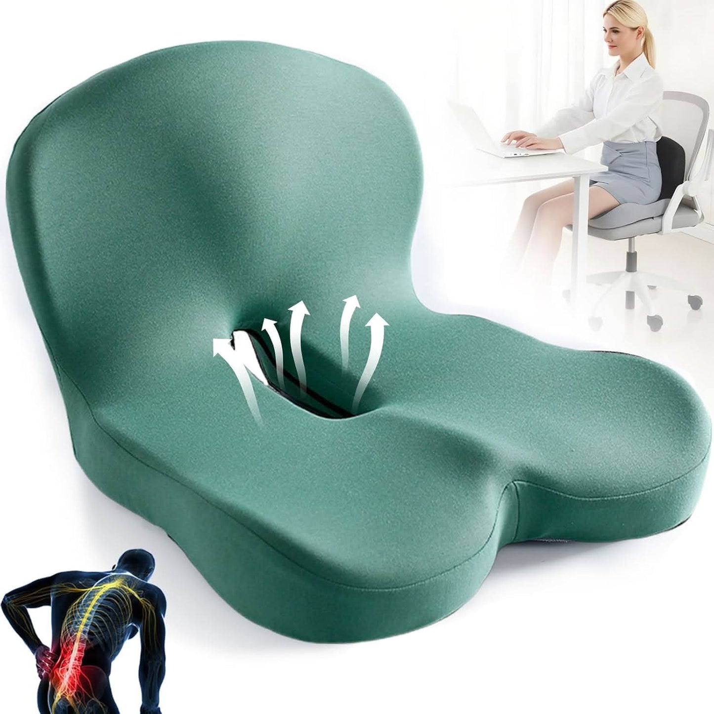 Memory Foam Seat Cushion — Ergonomic Posture Support 7