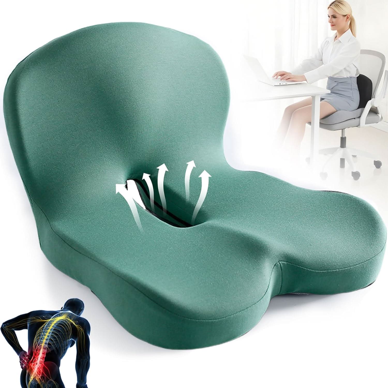 Memory Foam Seat Cushion — Ergonomic Posture Support 7