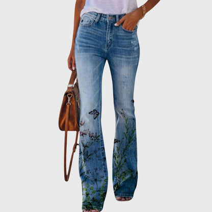 Floral Wide-Leg Pants with Button Detail — S to 5XL 2