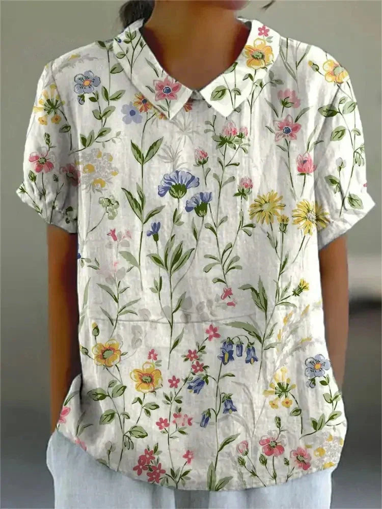 Floral Blouse for Women — Lightweight Relaxed Fit Summer Shirt 2