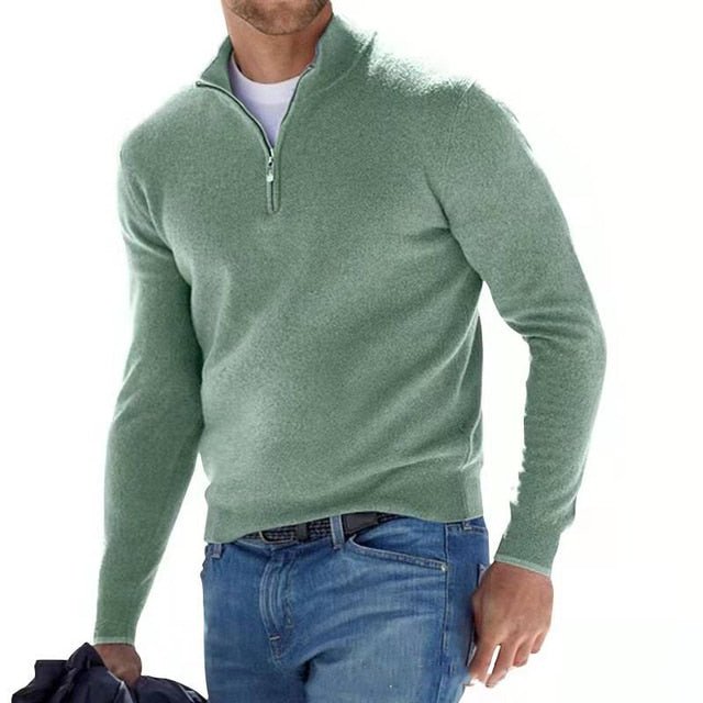 Men's Merino V-Neck Zip Pullover — Soft Breathable Knit 5