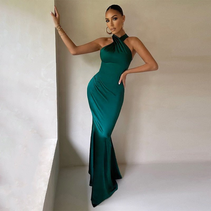 Halter Neck Backless Mermaid Maxi Dress — Evening Formal 2