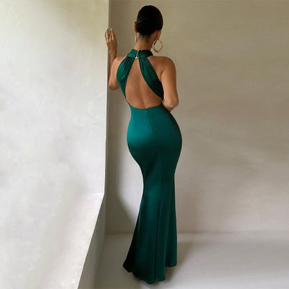 Halter Neck Backless Mermaid Maxi Dress — Evening Formal 3